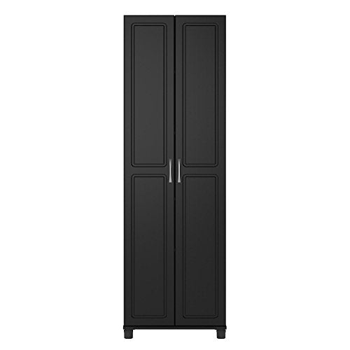 Black Engineered Wood Utility Storage Cabinet H51958