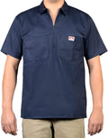 Short Sleeve 1/2 Zip Shirt, Navy, Large U340342