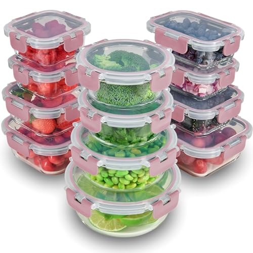 24 Piece Glass Storage Containers with Lids, Blue S33641