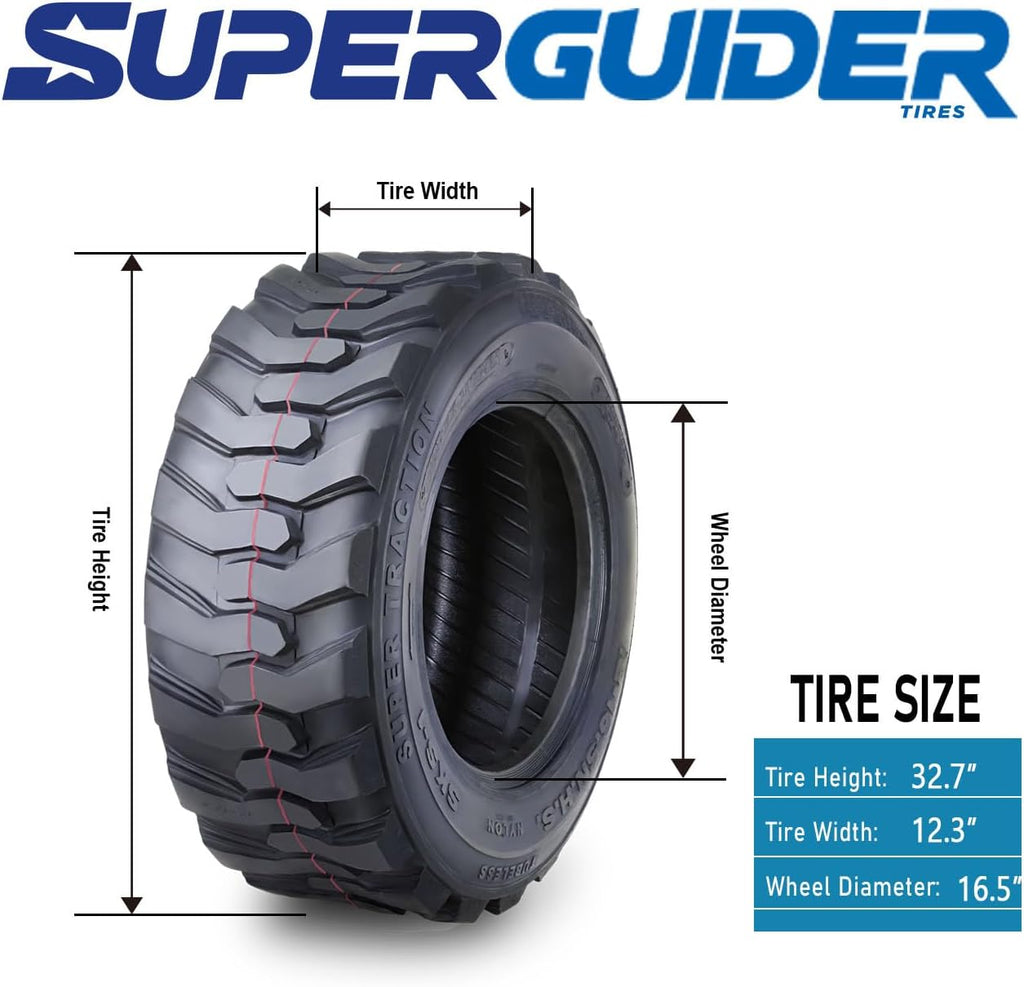 12-16.5 12 Ply Skid Steer Tire with Rim Guard Z594