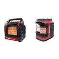 Black/Red Portable LP Gas Heater 4000 to 18000 BTU 3 Setting with Dual Tank Connection I437