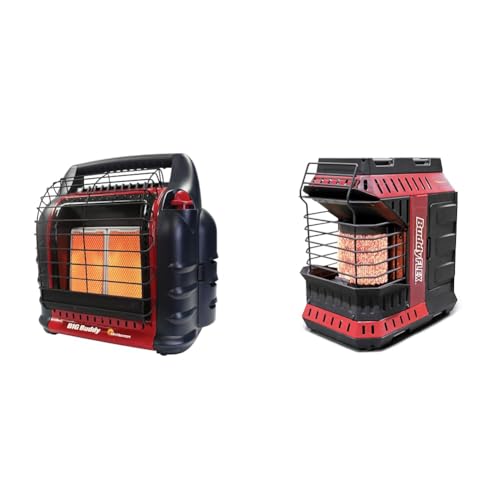 Black/Red Portable LP Gas Heater 4000 to 18000 BTU 3 Setting with Dual Tank Connection I437