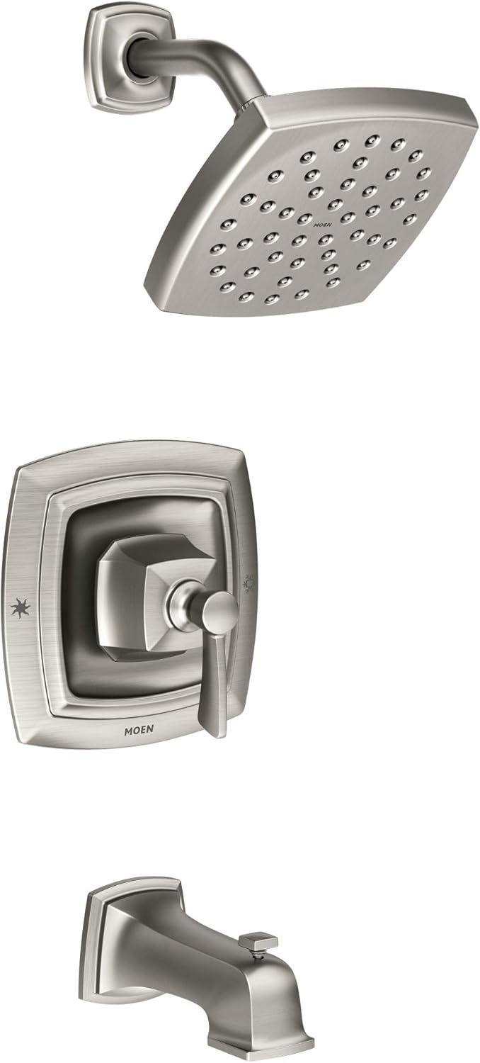Spot Resist Brushed Nickel Tub and Shower with Valve J21244