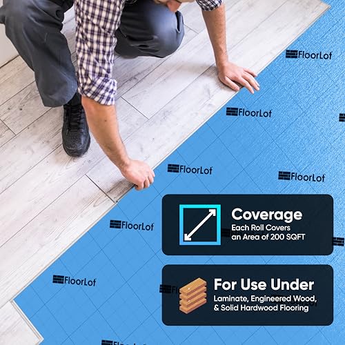 Underlayment with Moisture Barrier for Laminate and Wood Floors (200 sq.ft Roll) D83942
