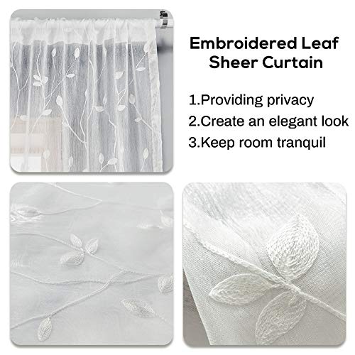 White Taupe 53 x 84 Inch Semi Sheer Voile Curtains V828