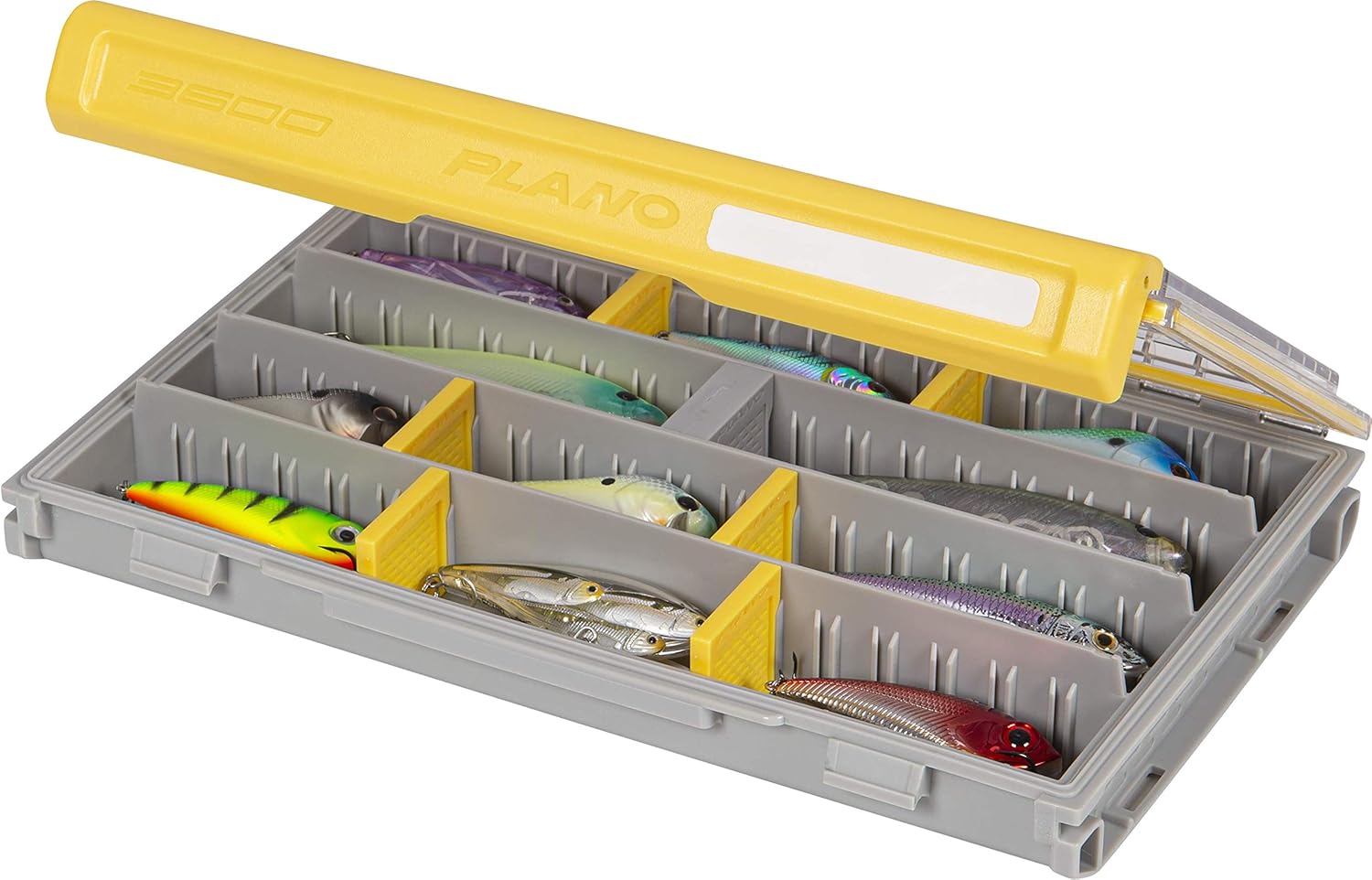 Gray and Yellow Clear Lid Tackle Utility Box Q409597