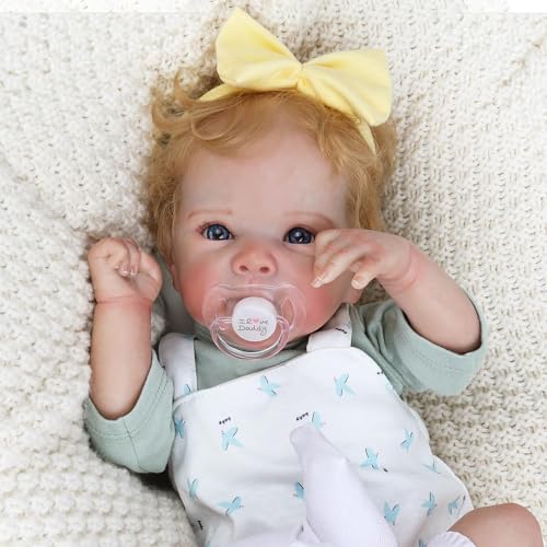 18-Inch Reborn Baby Doll with Blonde Hair and Weighted Cloth Body P418824