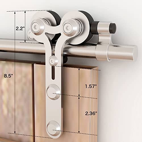5FT Sliding Barn Door Hardware Kit, Top Mount Stainless Steel T1888