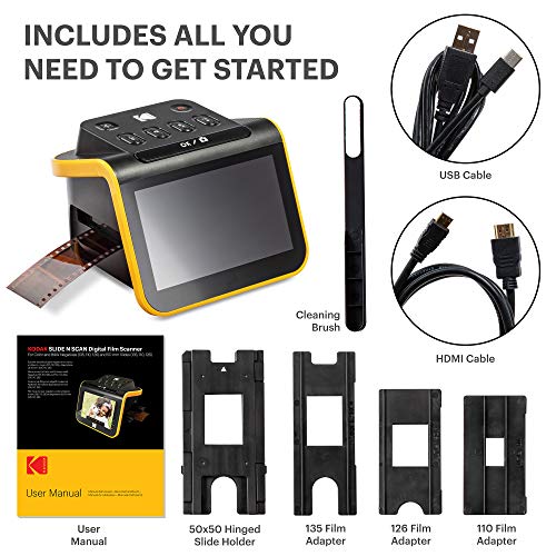Film & Slide Scanner with 5" LCD Screen, 22MP JPEG Photos W244