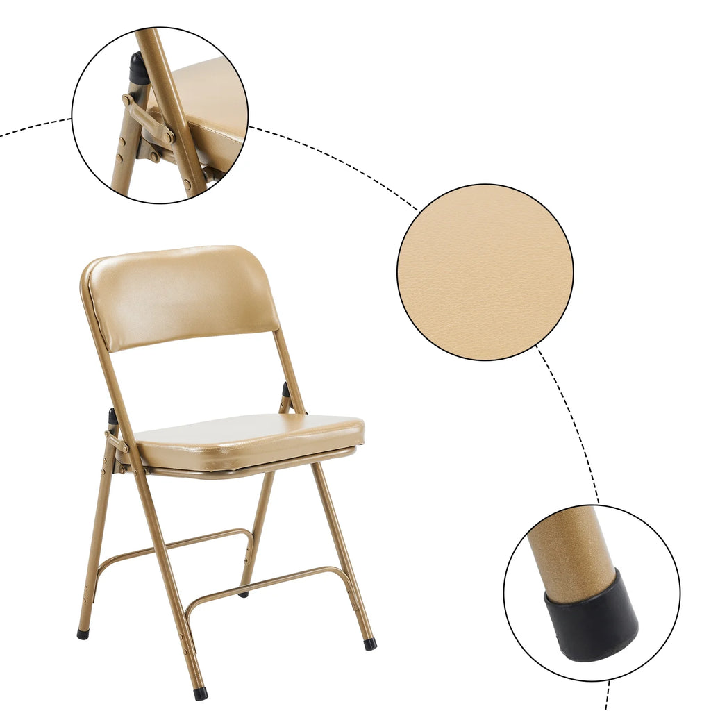 2 Pack Metal Folding Chairs with Padded Seat and Back O1243