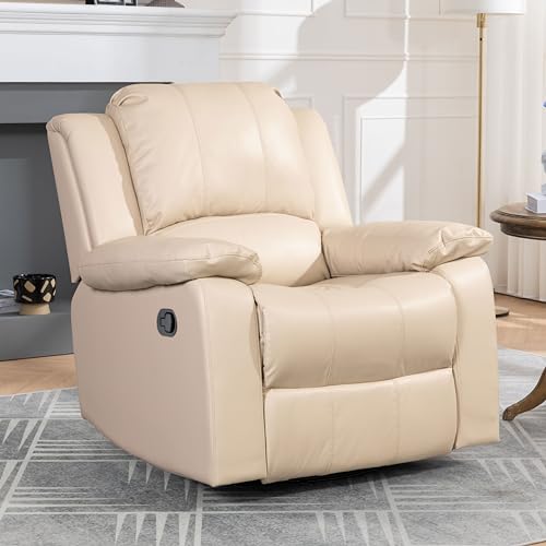 Beige Leather Swivel Recliner Chair M33279