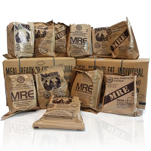 12 MRE Food Pack Meals Ready to Eat with Heater Packs H895866
