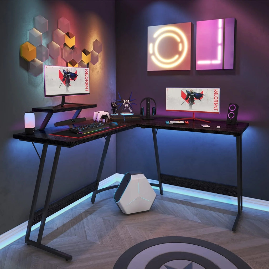 Black L Shaped Gaming Desk I51706