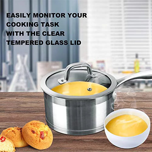 2.5 Quart Stainless Steel Sauce Pan with Lid T65664