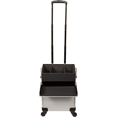 Large Capacity Rolling Makeup Train Case with Key Swivel Wheels P4090