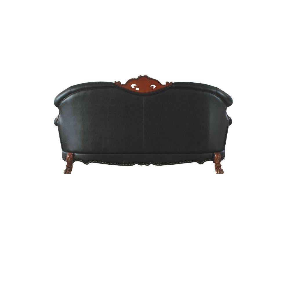 Cherry Oak Black PU Dresden Sofa Set 3 P K262282