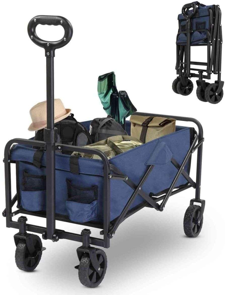 Blue Heavy Duty Folding Wagon with All Terrain Wheels F548