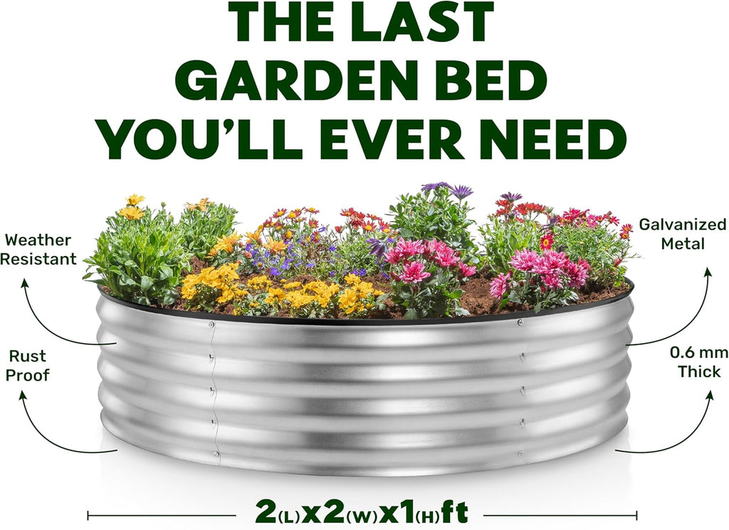Round Galvanized Raised Garden Bed W236966