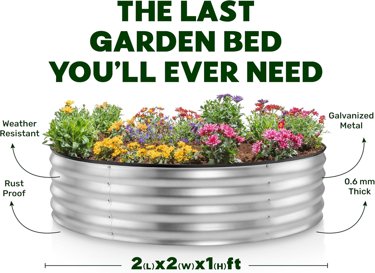Round Galvanized Raised Garden Bed W236966
