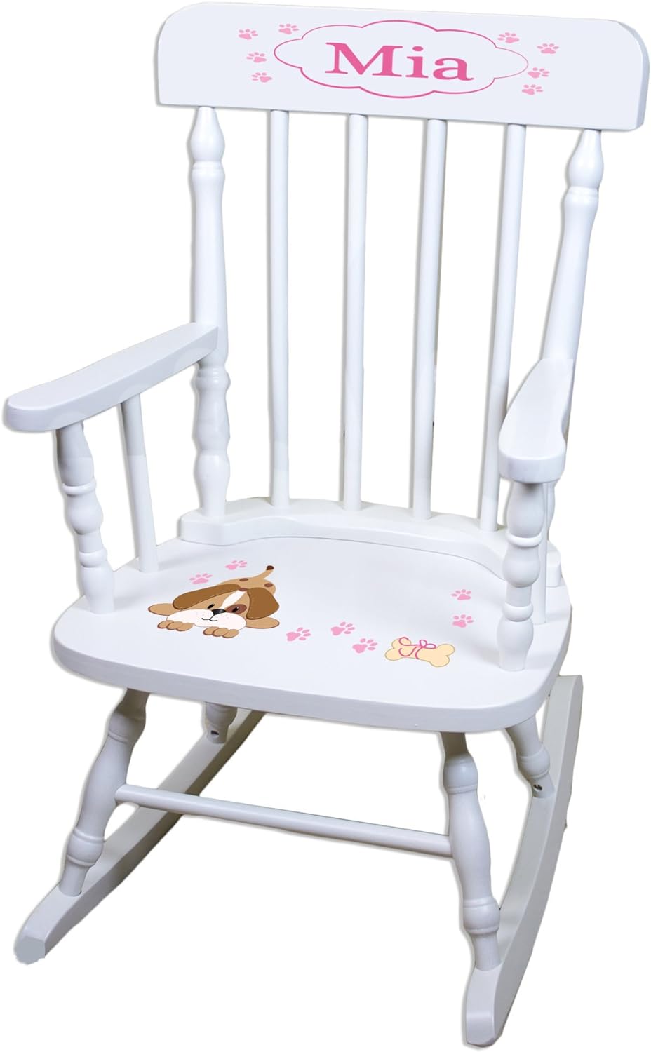 Pink White Childrens Rocking Chair Q324