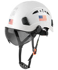 Safety Helmet Hard Hat with Visor Chinstrap Adjustable Lightweight Vented ABS 6-Point Suspension ANSI Z89.1 Approved Z468009