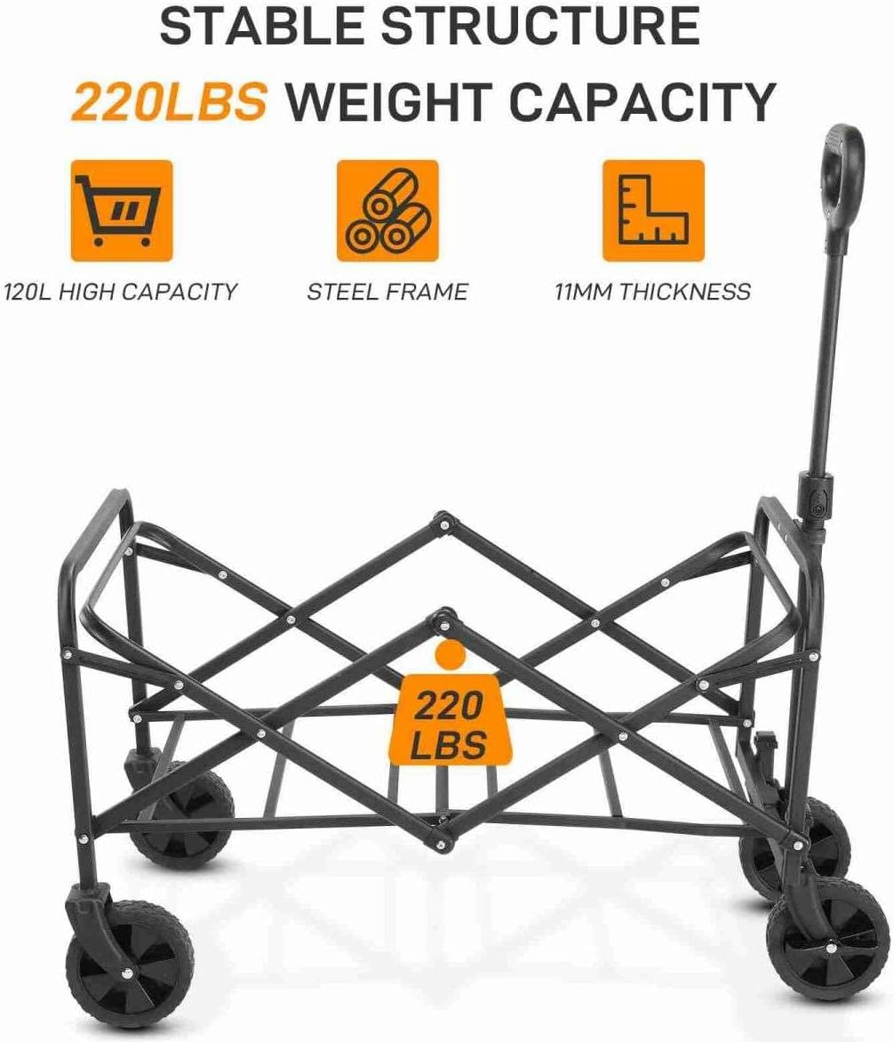 Blue Heavy Duty Folding Wagon with All Terrain Wheels F548