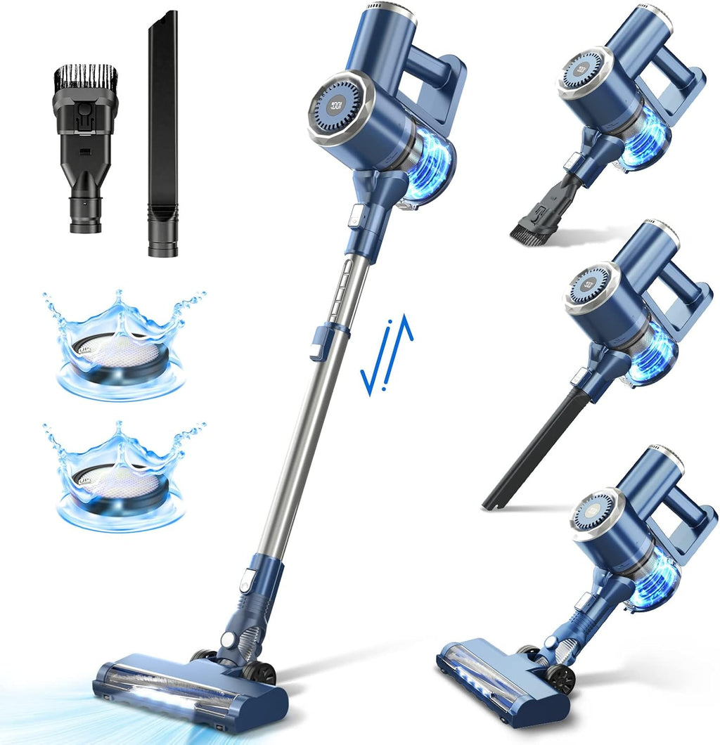 Cordless Stick Vacuum Cleaner with LED Display, 20000Pa, 4 in 1, Lightweight, 30 Minutes Runtime E417