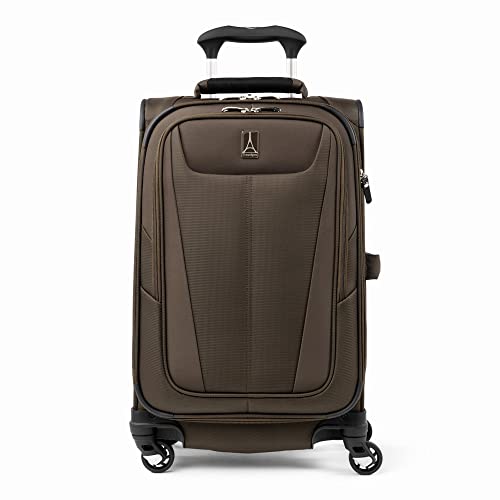Slate Green Softside Expandable Carry On Luggage with 4 Spinner Wheels U923