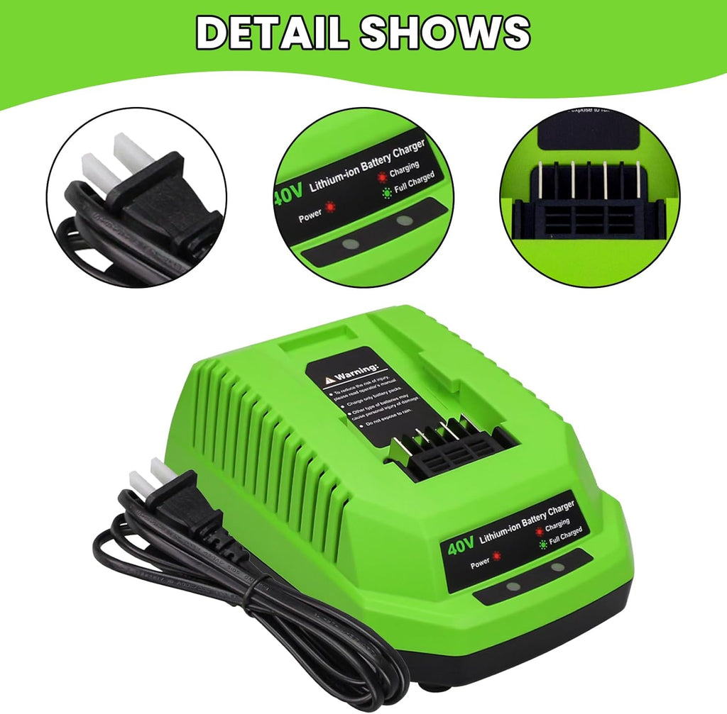 2-Pack 40 Volt 6.0Ah Lithium ion Battery and Charger G418