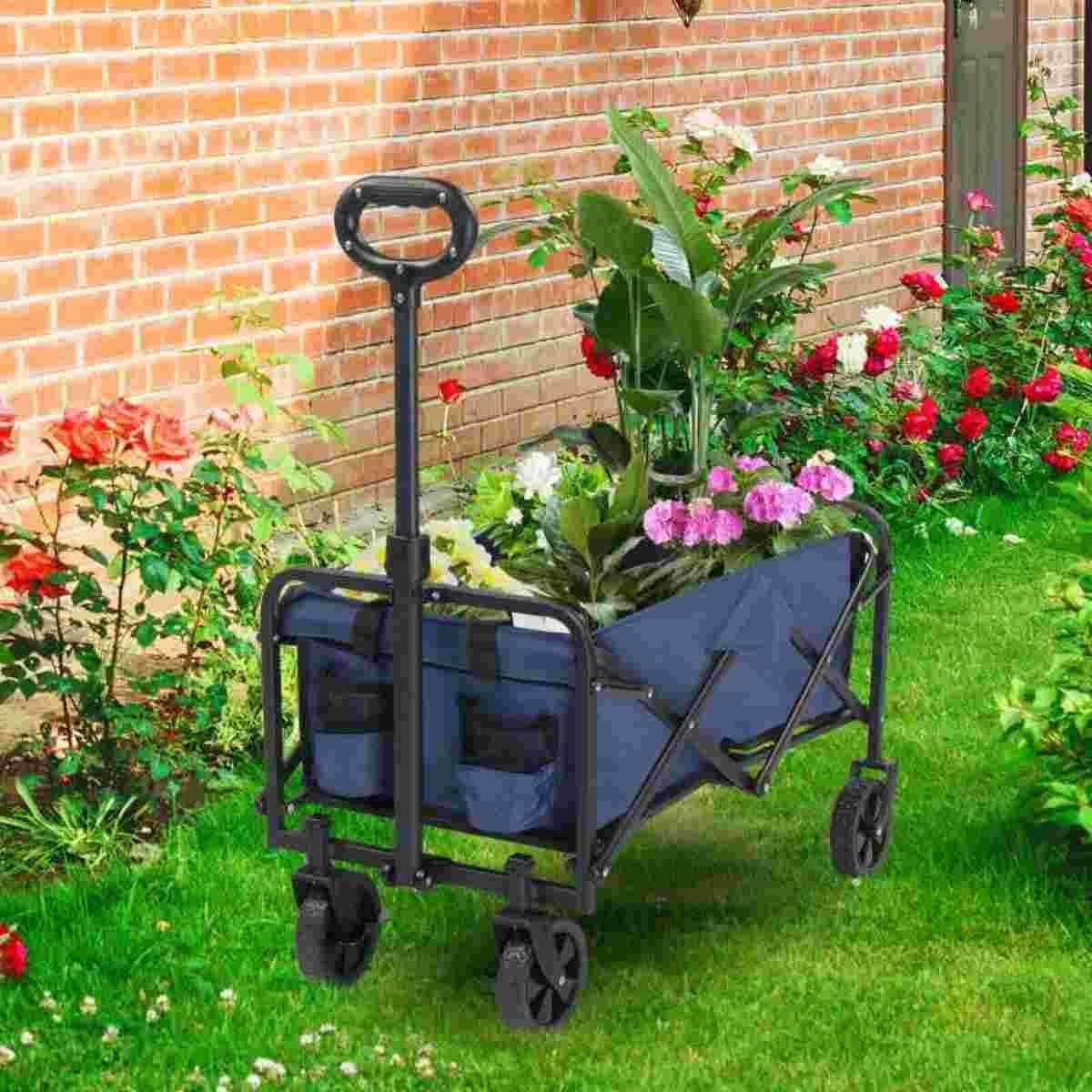 Blue Heavy Duty Folding Wagon with All Terrain Wheels F548