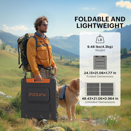 100W 20V Foldable Solar Panel with MC-4 Cable USB Output Y634