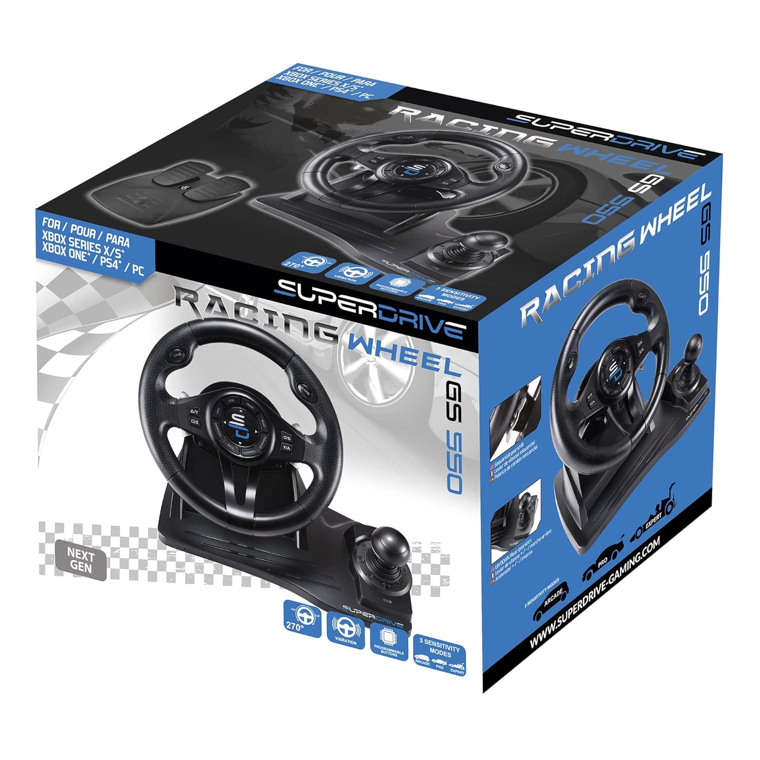 Steering Racing Wheel with Pedals, Paddles, Shifter and Vibration N72146