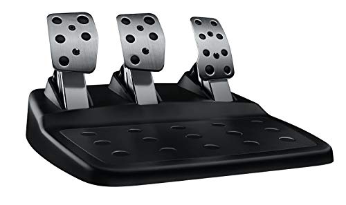 Black Leather Steering Wheel with Floor Pedals V5109