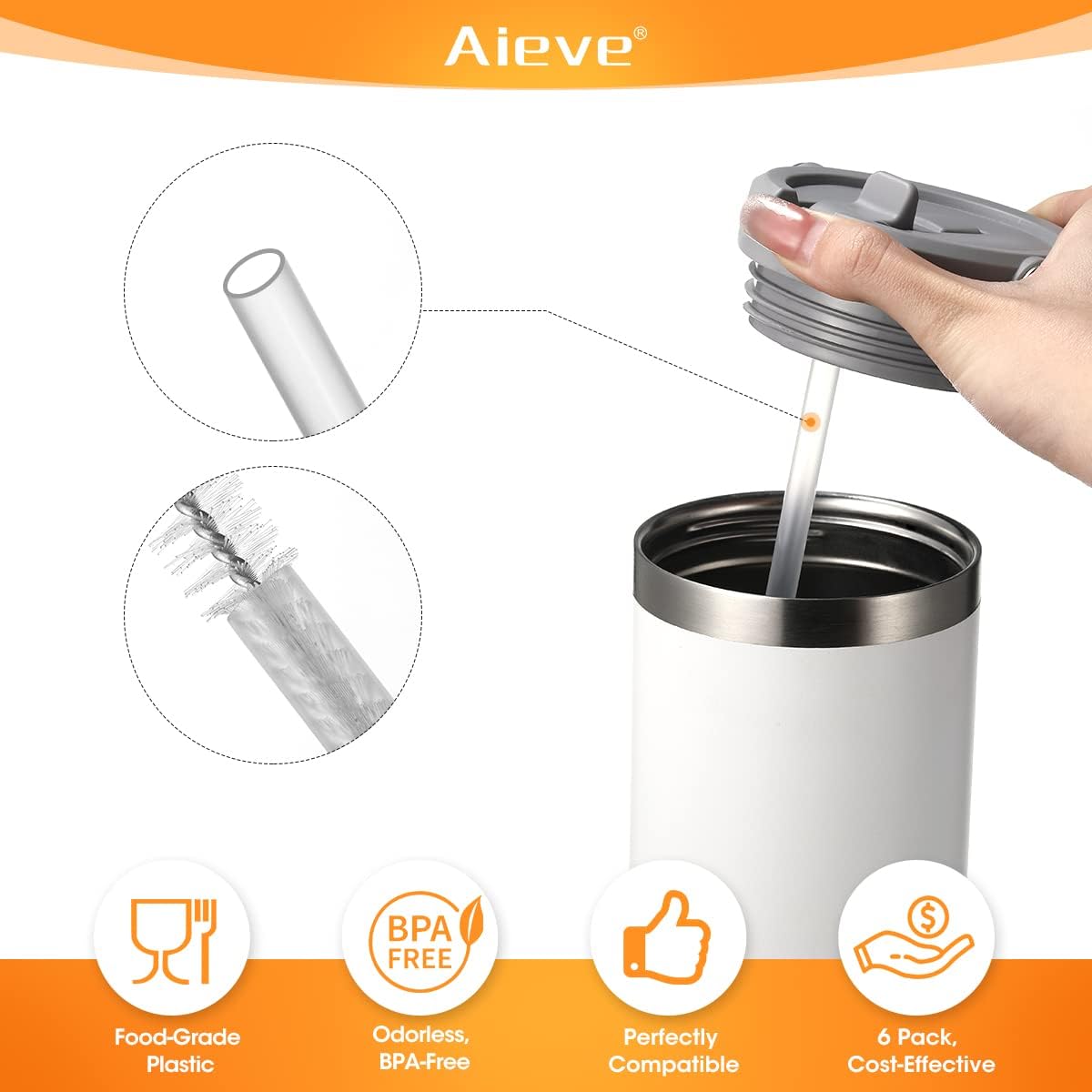 Straw Replacement for Stanley Iceflow Tumbler 30 oz (6 Pack) D6239