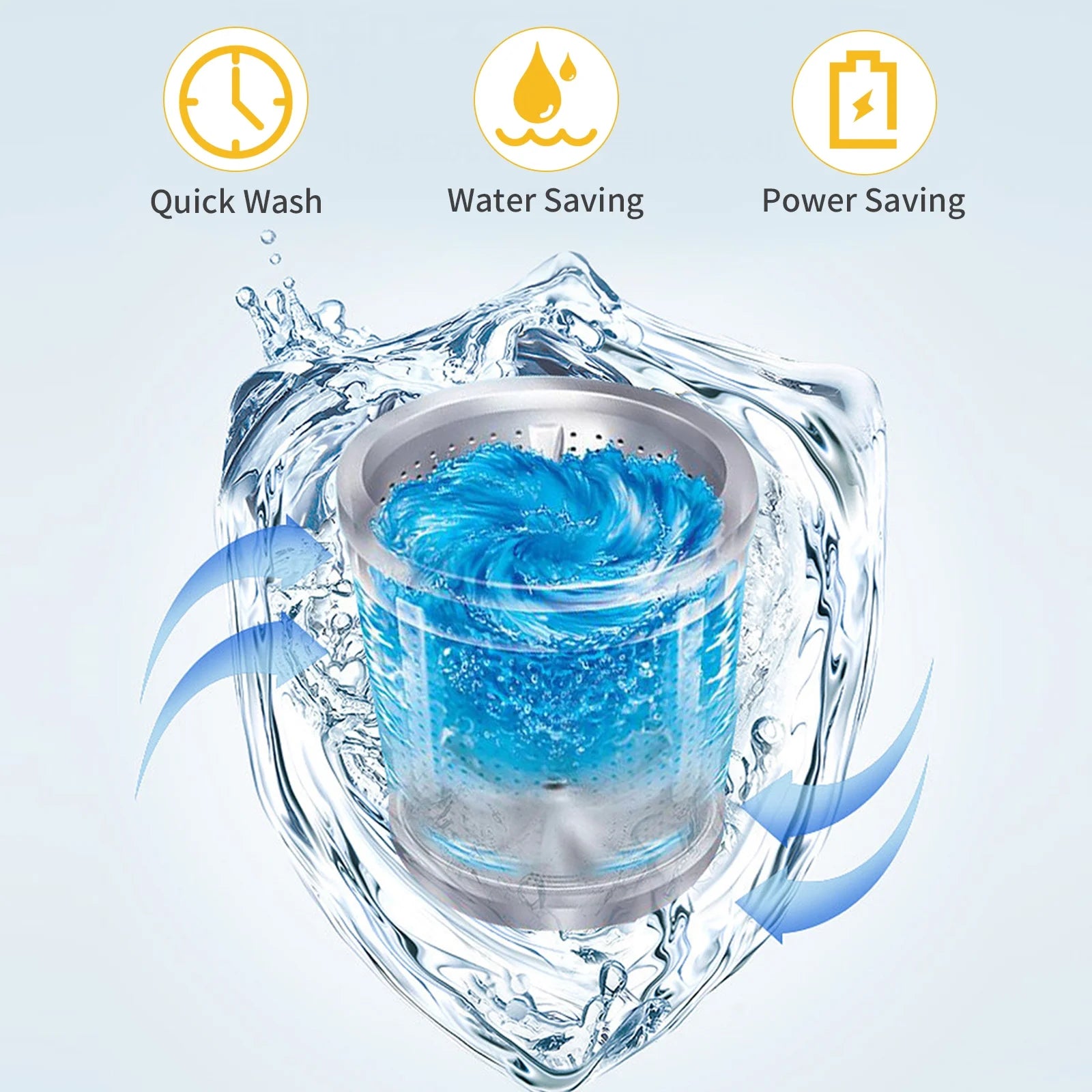 17.6 Lbs Portable Washing Machine with LED Display P441