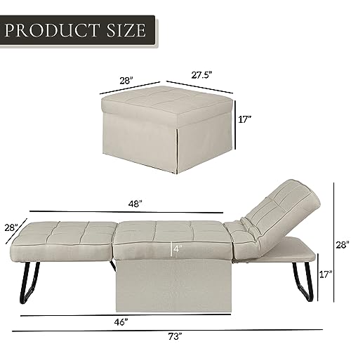 Gray Convertible Chair Bed Sleeper Sofa W376517