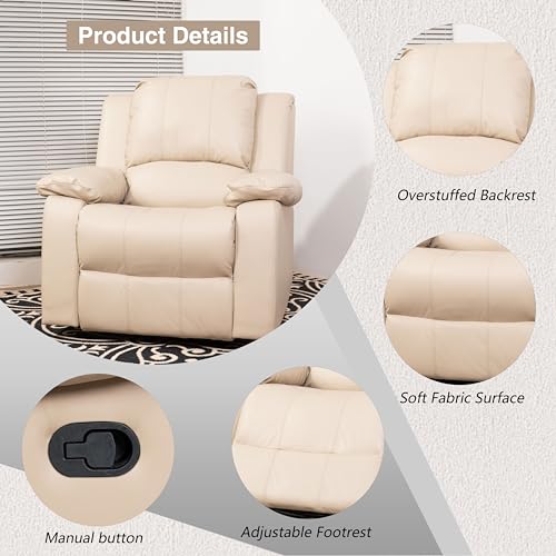 Beige Leather Swivel Recliner Chair M33279