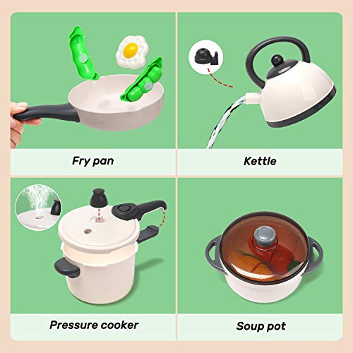 Play Kitchen Accessories Set with Pots and Pans and Electronic Induction Cooktop Z281092