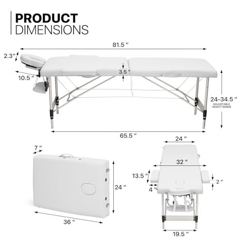 Black Foldable Massage Table with Carry Case X97911