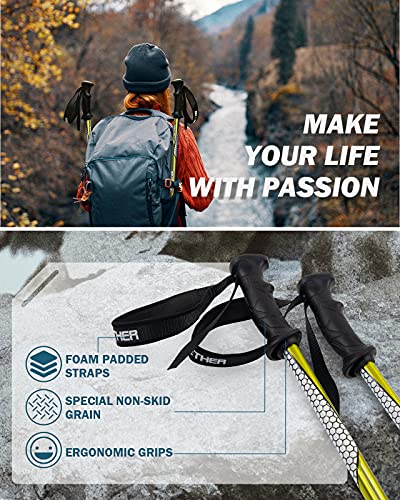 Telescopic Trekking Poles, Aluminum Alloy, Pack of 2 T555063