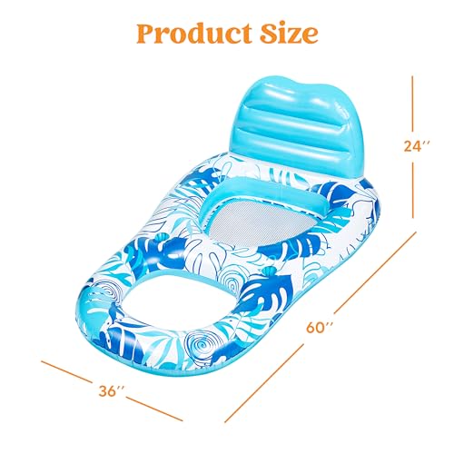 Inflatable Pool Float Lounge Chair with Cup Holders M6398