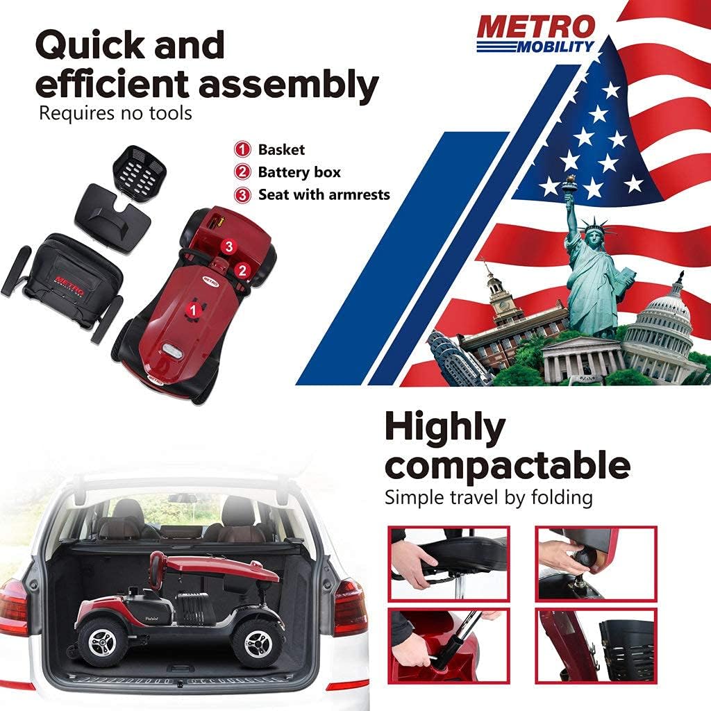 Red 4 Wheel Powered Mobility Scooter with Seat K710629