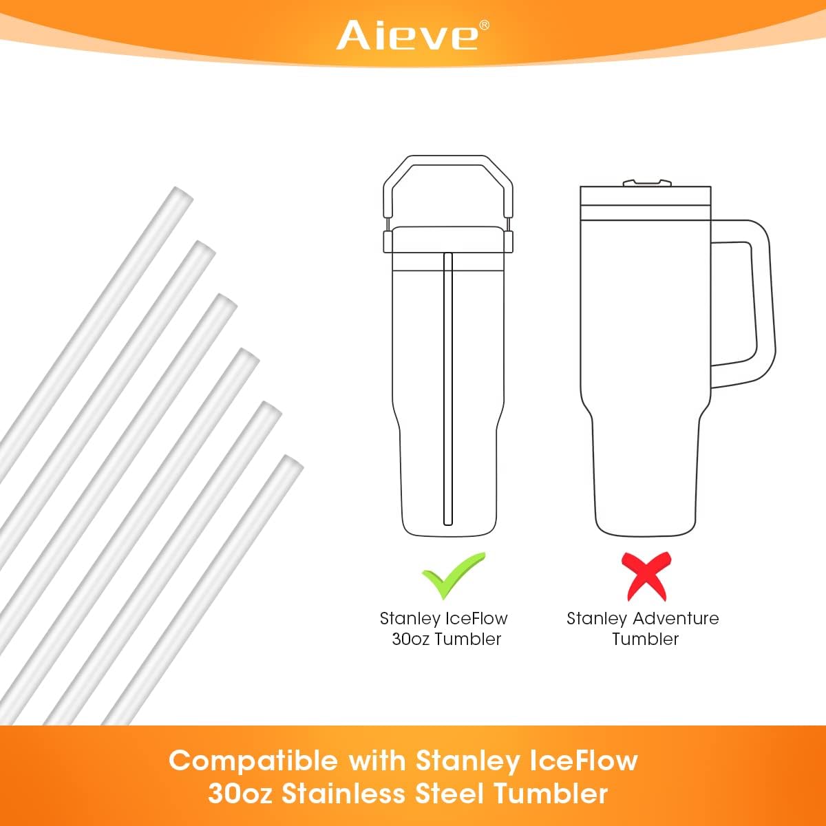 Straw Replacement for Stanley Iceflow Tumbler 30 oz (6 Pack) D6239
