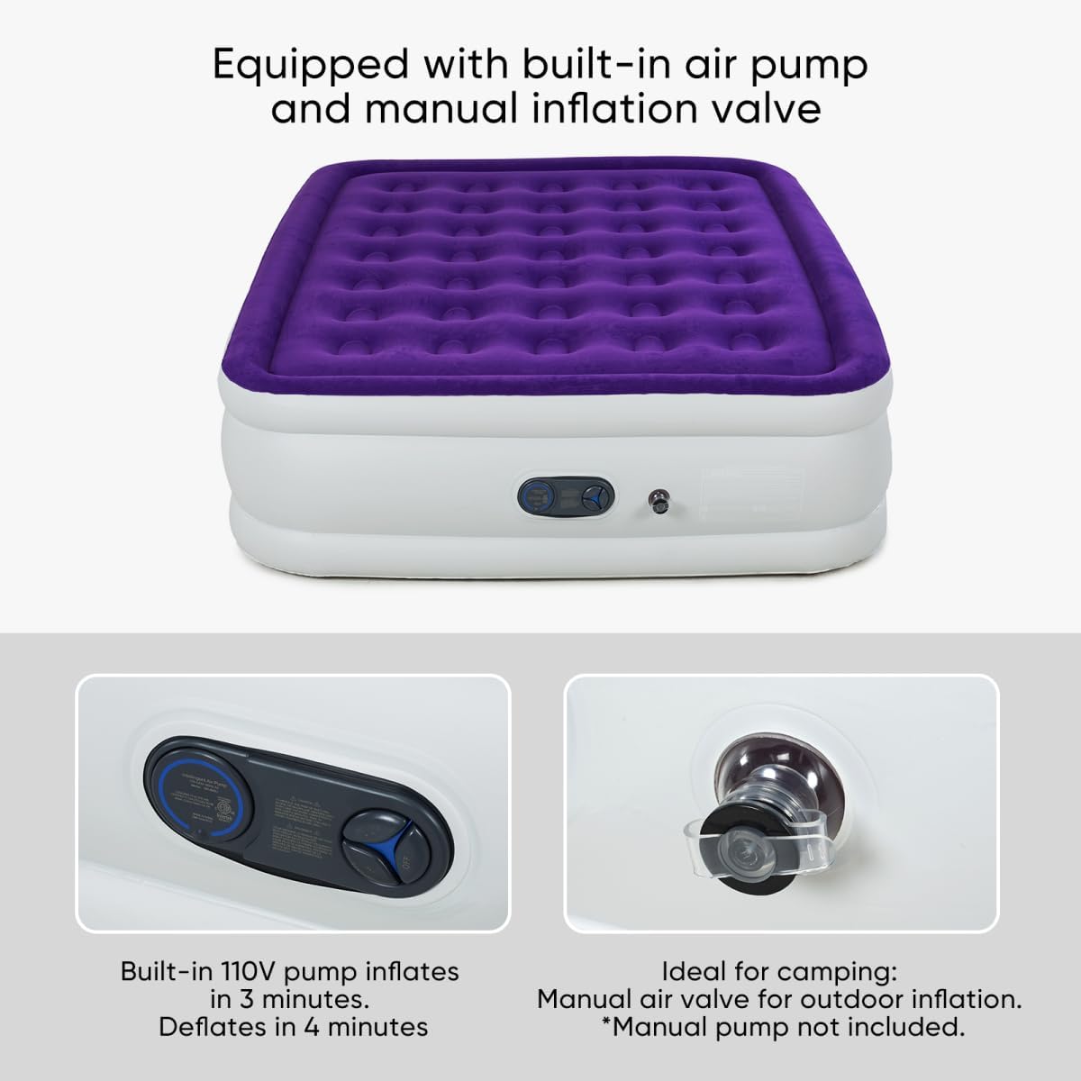 Queen Size Air Mattress with Built-in Pump S74568