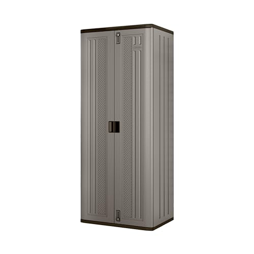 Plastic Tall Storage Cabinet with Doors and Shelves M3833