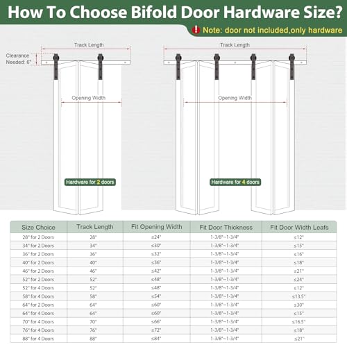Black J Shape Bifold Sliding Barn Door Hardware Track Kit G98764