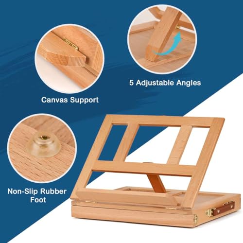Adjustable Beechwood Tabletop Art Easel N61925