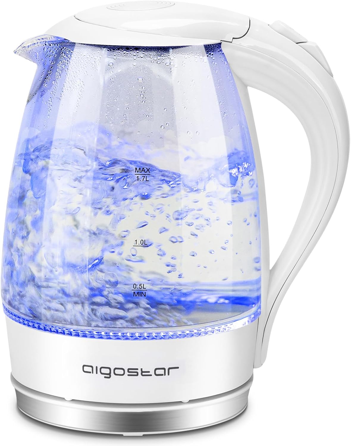 1.7 Liter Electric Kettle with High Borosilicate Glass and 304 Stainless Steel Interior E9304
