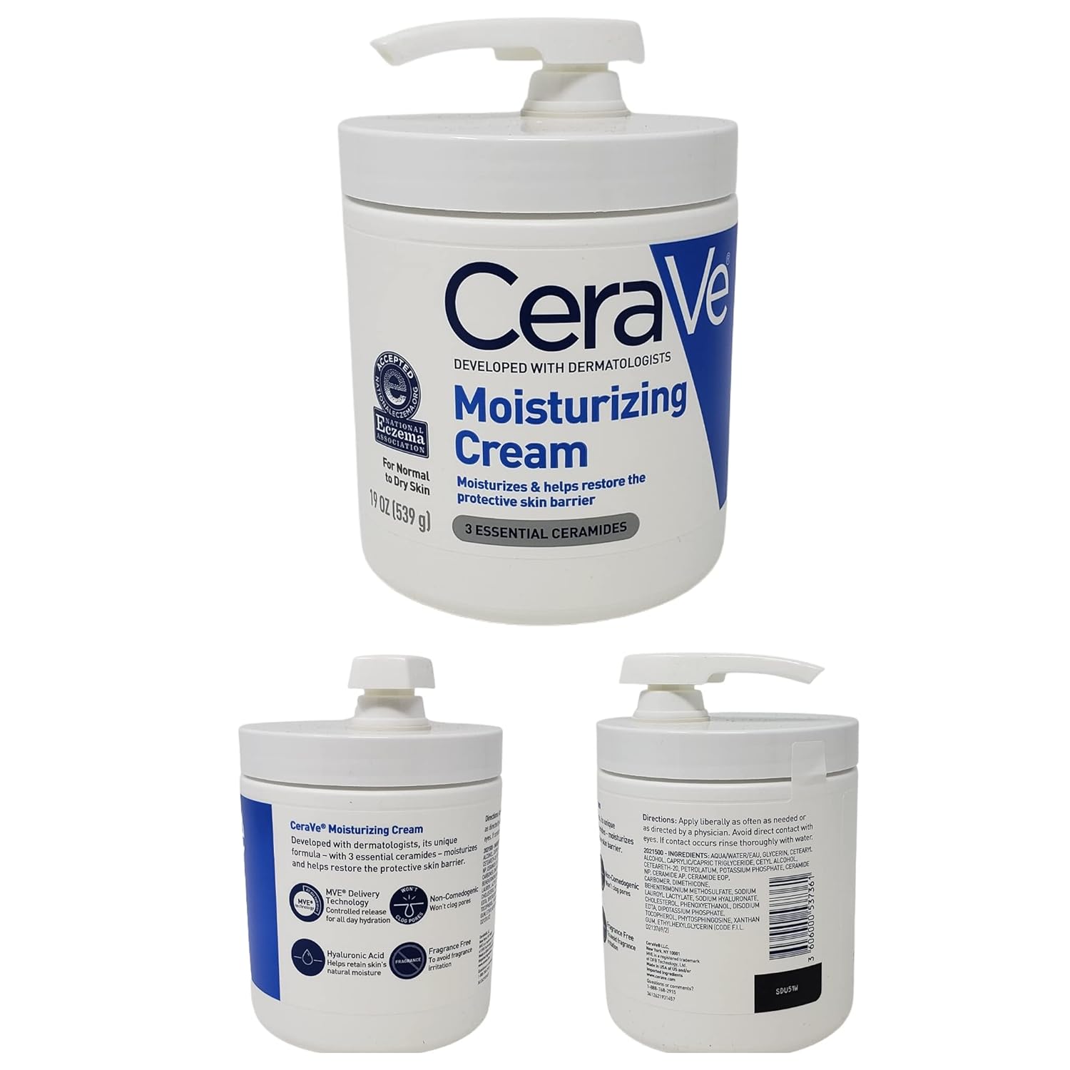 19 oz Moisturizing Cream with Pump and 1.89 oz Travel Size W746444