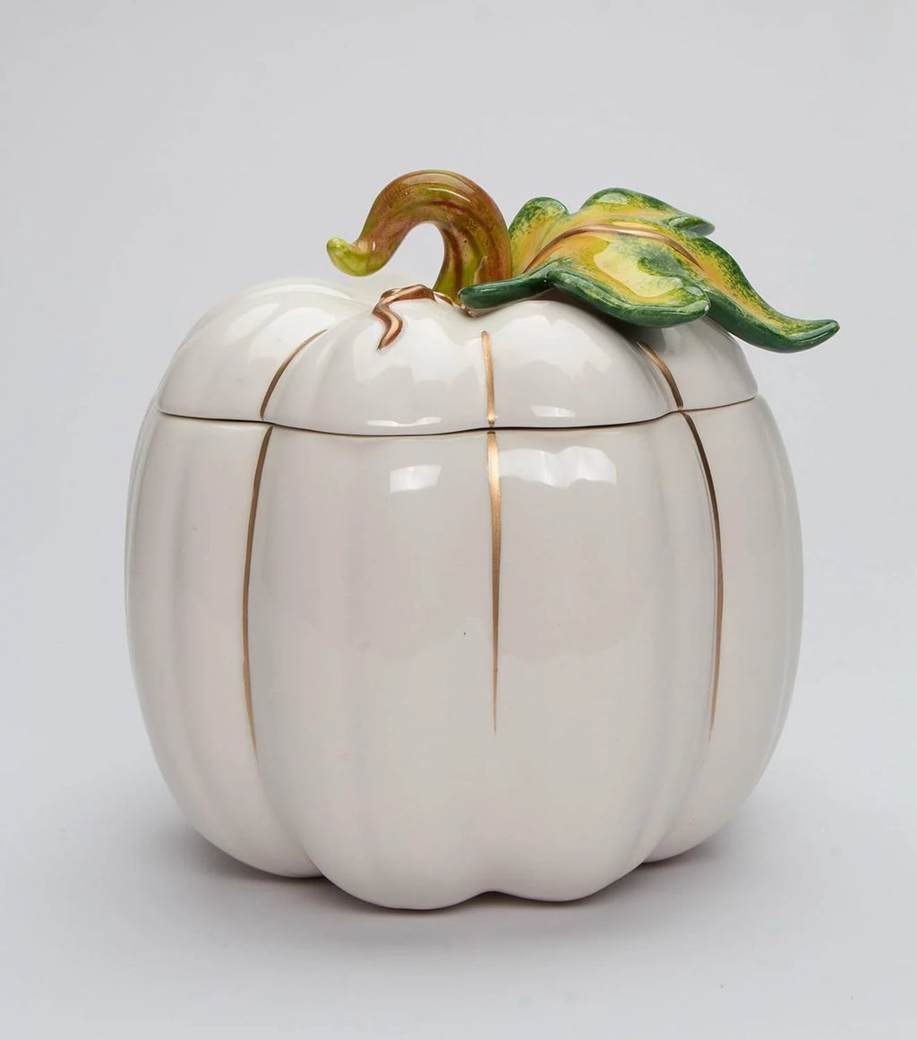White Pumpkin Cookie Candy Jar A80806